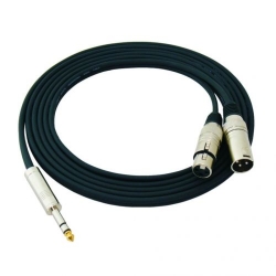 AU1815, Kabel audio Jack 6.3 stereo / XLR żeński, XLR męski